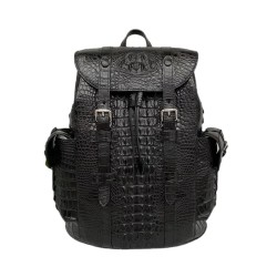 Exotic Real Crocodile Skin Drawstring Closure Luxury Men's Backpack/Travel Bag