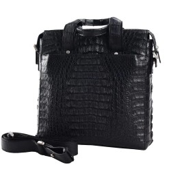 Handmade Men Crocodile Messenger Bag Men Cross Body Handbags Satchels Exotic Leather Business Bags